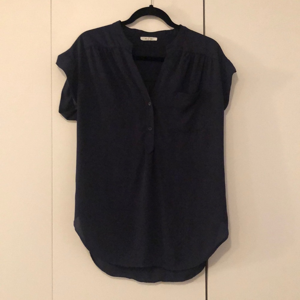 Pleione half button up top in navy - size S